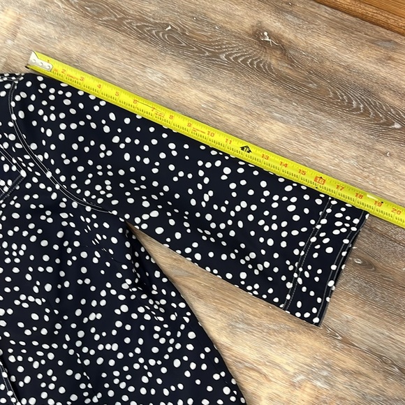 Multiples Women's Blazer Jacket Size L Navy Blue White Polka Dots Office Spring - Picture 7 of 11